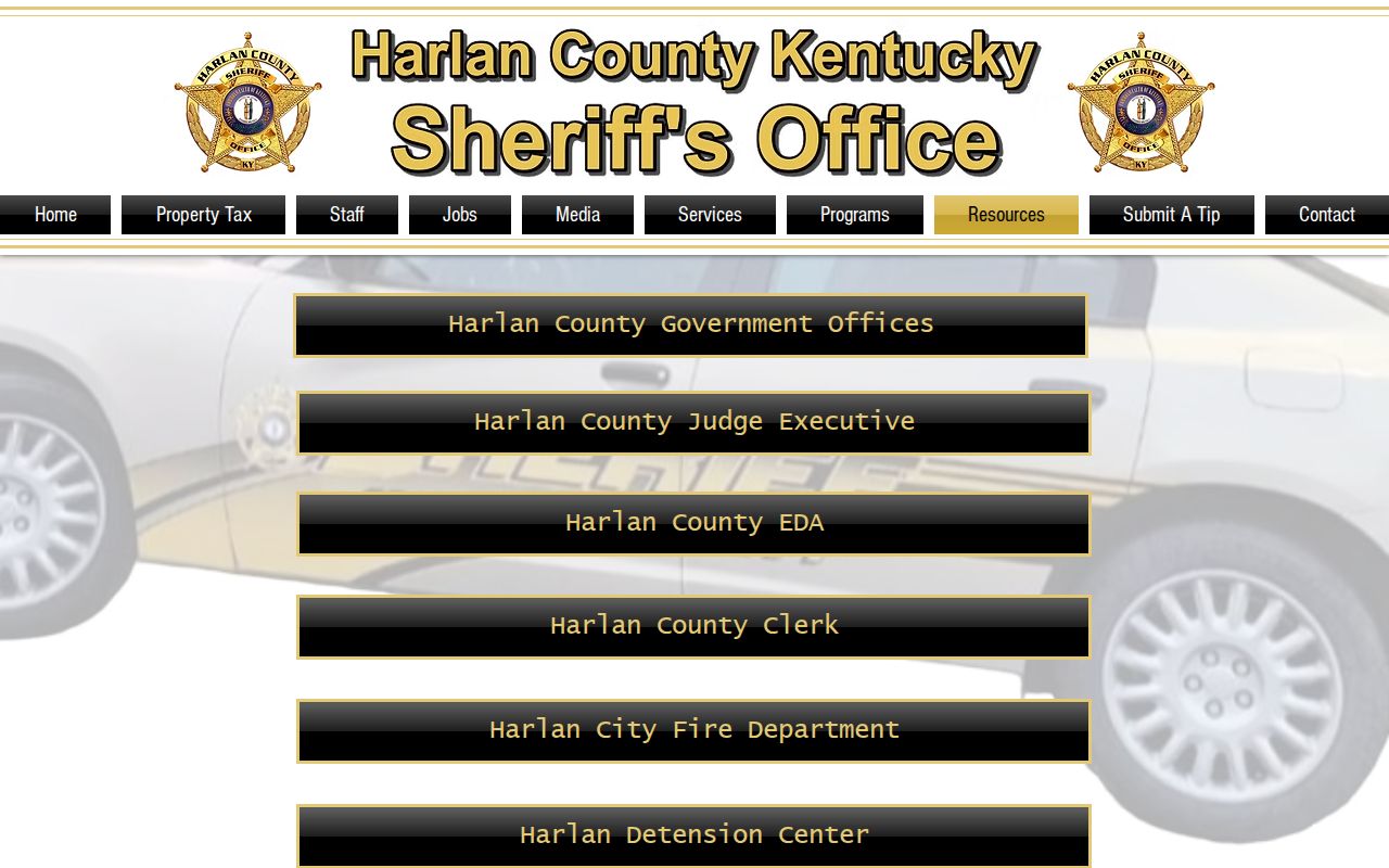 Harlan County Sheriff resources for arrest history requests