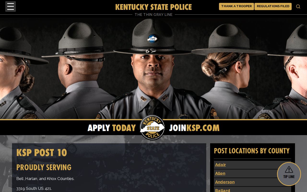 KSP Post 10 contact for Harlan County sex offender registry concerns