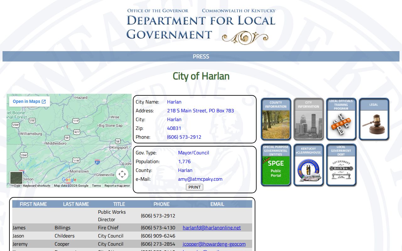 Harlan County criminal history City of Harlan profile