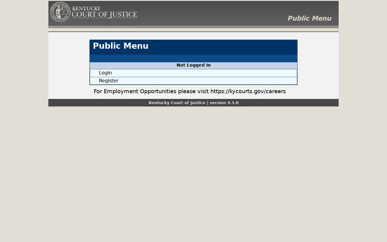 Harlan County criminal history FastCheck public request menu